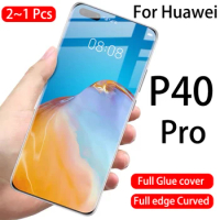 1/2pcs Original Full Glue EdgE Curved Glass for Huawei P40 Pro 5G P40 Pro Screen Protector for Huawei P40Pro Phone Black Film