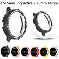 Protective Case For Samsung Galaxy Watch Active 2 Ultra-thin Diamond Plastic Protection Cover Galaxy Active 2 40/44mm
