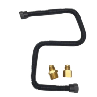 Non-Whistle 304 Stainless Steel Flexible Flex Gas Line for LPG and NG Fire Pit Hose Connection Kit in 24" Length Bellows