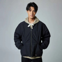 【Dickies】男款黑色羅紋立領舒適保暖絎縫設計休閒外套｜DK0A4Z35BLK