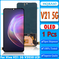 6.44" OLED For Vivo V21 5G Display V2050 LCD Screen Touch Panel Digitizer Sensor Assembly Replacement V21 5G Display