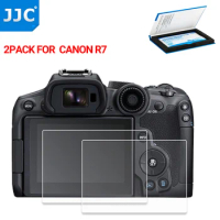 JJC 2 Pack R7 R6 Camera Screen Protector for Canon R6 R7 0.01"/0.3mm Ultra Thin Tempered Glass 9H Hardness 2.5D Rounded Edges
