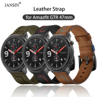 Leather Bracelet for Amazfit GTR 47mm Watchband 22mm Vintage Strap For Huami Amazfit GTR 47mm Wristband Corres Accessories