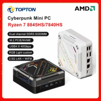 New Cyberpunk Mini PC Gamer AMD Ryzen 7 8845HS 7840HS Windows 11 DDR5 5600MHz 2.5G LAN USB4.0 Desktop Mini Computer 8K NUC WiFi6