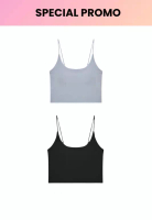 Kiss & Tell 2 Pack Premium Alaia Seamless Ice Silk Bralette Inner Top in Grey and Black