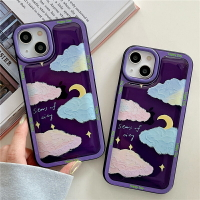手機殼 ● 紫色漸變雲彩月亮適用iPhone12Promax蘋果13手機殼11氣囊xs女xr軟