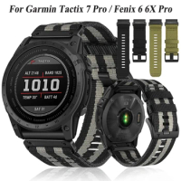 22 26mm Smart Watch For Garmin Tactix 7 Pro Sport Canvas Wristband Strap Fenix 7 7X 5 5X Plus 6 6X Pro 3HR Bracelet Easyfit Band