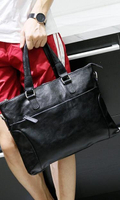 FINDSENSE Z1 韓國 時尚 潮 男 黑色 皮質 多功能 斜背包 手提包 單肩包 側背包 電腦包 公事包