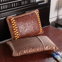 Mahjong Mat Pillowcase Summer Cloth Rib Lace Pillow Carbonized Bamboo Cool All-bamboo Single Leather