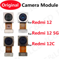 Original Rear Camera For Redmi 12 12C 5G Frontal Selfie Facing Back Camera Module Flex Cable Replacement Spare Parts