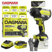 DAGMARA DIWR-800 High-Performance Impact Wrench, Aluminum Alloy Body for Ultra Cooling, Power for He
