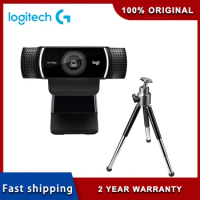 Original Logitech C922 Pro Stream Webcam 1080P Camera for HD Video Streaming &amp; Recording 720P at 60Fps with Tripod Included