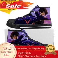 Code Geass Lelouch Lamperouge High Top Sneakers Mens Womens Teenager High Quality Canvas Sneaker Casual Couple Shoes Custom Shoe