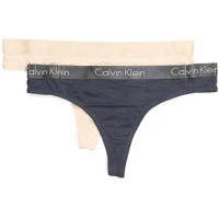 【Calvin Klein】2023女時尚棉質膚深藍色丁字褲混搭2件組【預購】