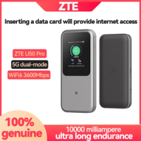 ZTE 5G Portable WiFi U50 Pro 10000mah Mobile Portable WiFi 6 Router Mobile Hotspot 5G Router SIM Card Slot MU5120