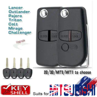 KEYECU Flip Remote Key Shell Case 2 Button / 3 Button for Mitsubishi Lancer Outlander Pajero Challenger