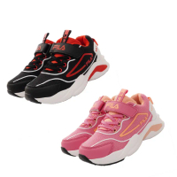 【童鞋520】FILA童鞋-輕量慢跑運動款(3-J812X-015/515-黑紅/桃-19-24cm)