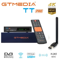 GTMEDIA TT Pro Digital TV Receiver DVB-T2/T/Cable Wifi TV Box 1080P Support MPEG-2/4 H.265 Spain Italy CZ France PK V7 PLUS