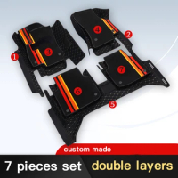 Double Layer Leather Car Floor Mat For Mazda CX3 CX5 CX7 CX8 CX9 2012-2024 Tapetes Para Carro Alfombrillas Accessories Carpets