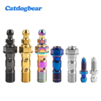 Catdogbear Titanium Double Hole Clutch Bolt M10 Pitch 1.0/ 1.25mm with Bleeder Valve Banjo Bolt for Motorcycle Brake Caliper