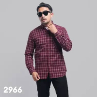 DGM Kemeja Flanel Pria Lengan Panjang Merah Garis Putih Kemeja Pria Flanel Pria Kemeja Panjang 2966