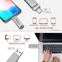 Ổ USB Kingston 2 cổng: Dung lượng 128GB, lưu trữ 400 file PowerPoint