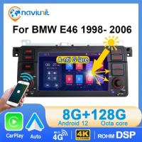 8GB 128GB CarPlay 2 din Android 12 Auto Radio For BMW E46 Sedan Coupe Hatchback M3 MG ZT Rover 75 1998-2006 autoradio GPS 2 Din
