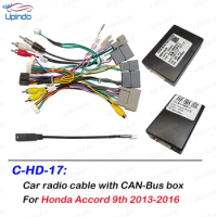 Car Radio Cable with CAN Bus Box Adapter Wiring Harness Power Connector for Honda Accord 9th 2013-2016 Android Head Unit
