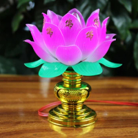 Buddhism Lotus Lamp Exquisite Veilleuse Solemn Buddhist Ceremony Worship Buddha Lamp Buddhist Temple Decoration