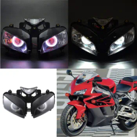 Motorcycle Custom HID Angel Eye LED Headlight Assembly Projector Headlamp For Honda CBR 1000RR 2004-07 Faros Led Moto Farol Phar