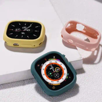 soft silicone Cover for apple watch ultra 49mm case candy color case for apple watch Series 8 49mm bumper screen protector case