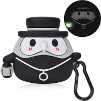 For AirPods1/2 Case With Keychain Cute Cartoon Luminous Medieval Plague Doctor Design For airpods Pro 2 1 Airpods3 Silicone Case