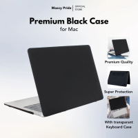 Case Premium Hitam Matte Kompotibel untuk Mac Air Pro Retina M1 M2 2015-2022 dengan Keyboard Case Pe