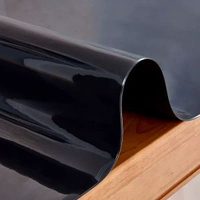 全城熱賣 - 黑色透明磨砂pvc茶几桌布防水防燙簡約軟玻璃臺布餐墊免洗水晶板黑色1.6mm（不透）70*120cm