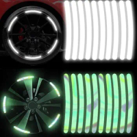 Motorcycle Auto Highly Reflective Wheel Decal Car Tire Rim Sticker Bicycle Safety Wheel Hub Exterior Decoration For Honda Yamaha