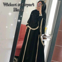 WIDURI SET SYAR'I ORI ATHATA EXCLUSIVE BY DZEE Polos Crepe Gamis Muslim Renda Zipper Wanita Syari