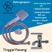 Shower mandi kotak crome set + kran cabang - shower set - kran air