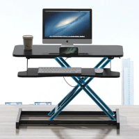 Folding vertical workbench office desk adjustable computer desk desktop height increased laptop desk home folding stand
