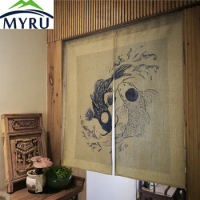 MYRU Japanese style door curtain Restaurant bathroom feng shui bedroom door curtain taijitu fish curtain