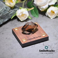 【SmileRocks 石麥】茶黃晶冰塊水晶 No.043900410(附SmilePad 6X6底板)
