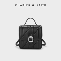 CHARLES&amp;KEITH23 winter new CK2-60782275 vintage Rhombock single shoulder crossbody bag backpack women