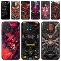 Japan Oni Hannya Samurai Mask Phone Case For Samsung Galaxy A13 A52 A53 A73 A32 A51 A22 A12 A20e A50 A21 A72 A70 S 4G 5G Cover