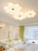 奶油風花朵客廳燈護眼吸頂燈2024年新款現代簡約大氣主臥房間燈