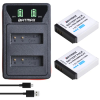 Batmax DMW-BLH7 BLH7E DMW-BLH7PP Battery+LED USB Dual Charger for Panasonic Lumix DMC-GM5,DMC-GF7,DMC-GF8, GF9, LX10, LX15