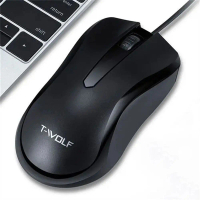 Selesa Ultra nipis Tetikus Berwayar 3 Butang Ergonomik Tetikus Optik USB Desktop Ketepatan Tinggi Te