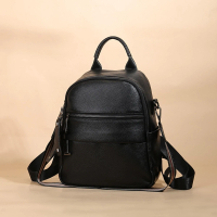 【時尚巴黎】雙11 現貨+預購 真牛皮後背包側背包真皮革雙肩包托特包隨身女包包(真皮分層拉鍊後背包74lv44)