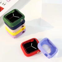 Fashion Candy Color Silicone Watch Screen Protector Case for Apple Watch 44MM 38MM 40MM 41MM 42MM 45MM Washable Protective Cover