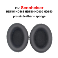Ear Pads Ear Cushions for Sennheiser HD545 HD565 HD580 HD600 HD650 Headphone Protein Leather and Sponge Black