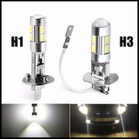 หลอดไฟ LED, H1 และ H3, 6000K ขาว, สว่างมาก, พลังสูง, 10-smd, 5630, ไฟตัดหมอกรถยนต์, โคมไฟอัตโนมัติ L
