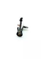 The Shirt Bar The Shirt Bar Black Electric Guitar with White and Gold Details Cufflink